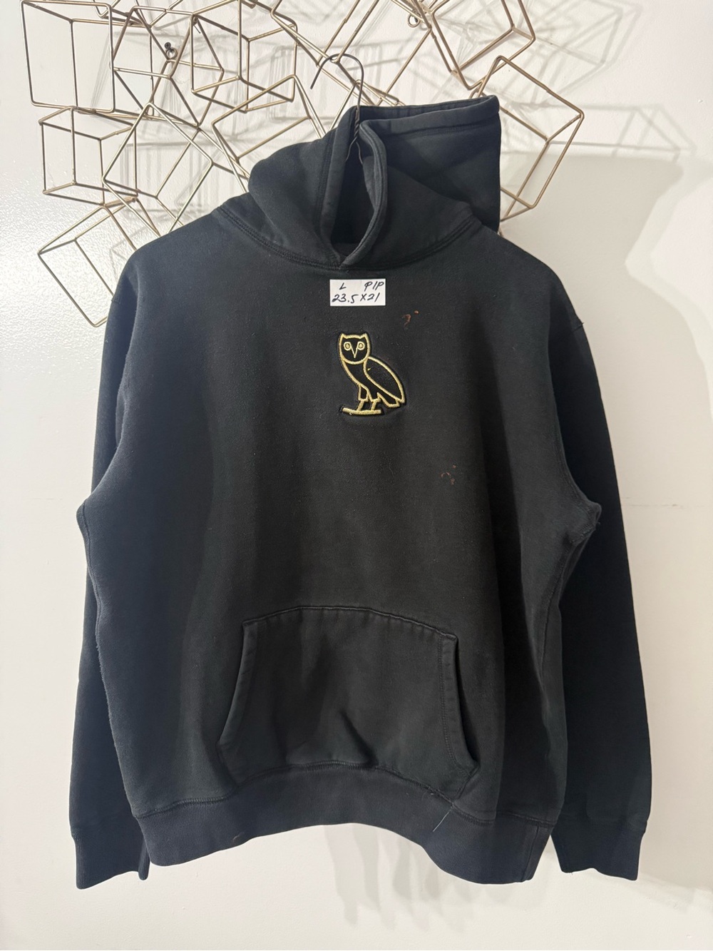 Men's Black Hoodie with Gold Owl Logo